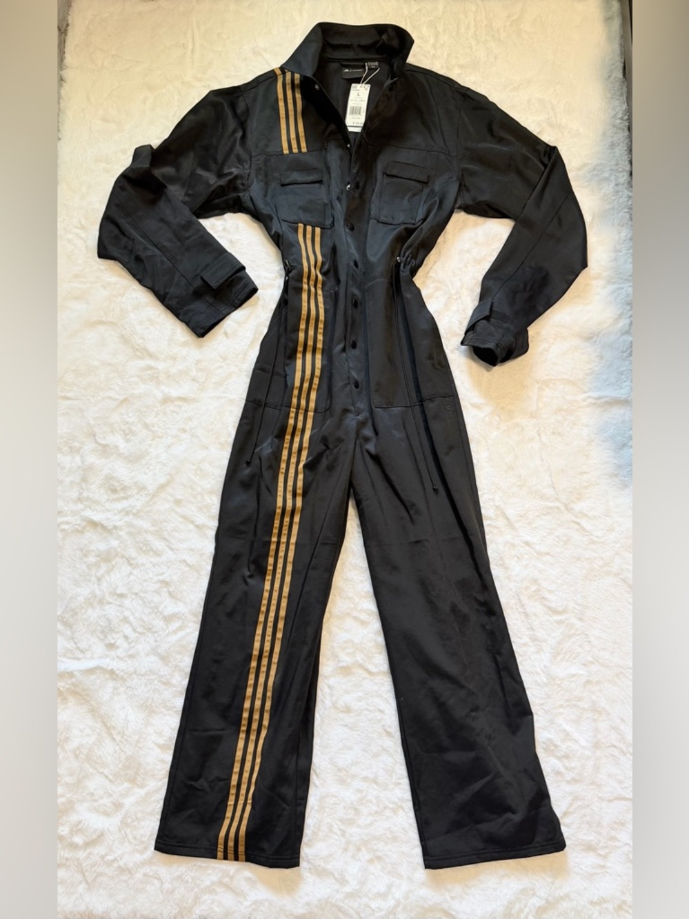 NWT Adidas x Ivy Park 3-Stripes Jumpsuit | Black/Mesa, Unisex L - Picture 6 of 8